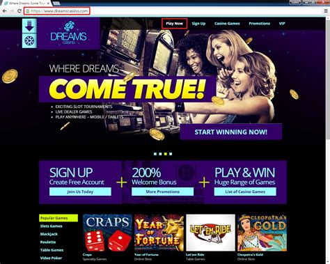 dream casino login page